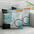 thumbnail image 3 of COMIO  Teal Blue Ombre Art Throw&nbsp;Pillow&nbsp;Covers Modern Retro Circular Geometry Circle Pillow&nbsp;Covers,Abstract Round Painting Graffiti Cushion&nbsp;Covers Gradient Grey Black, 3 of 5