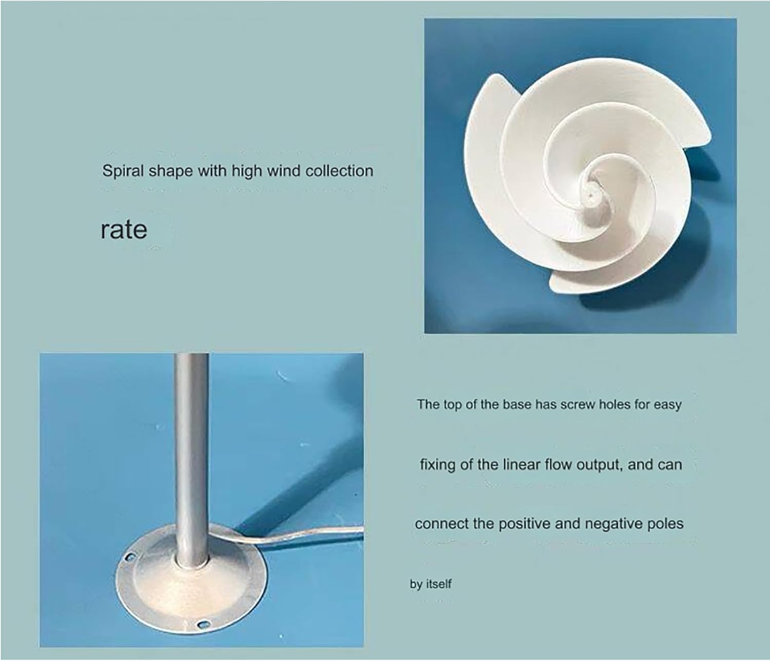 Archimedes Liam F1 Wind Turbine - Spiral Model, Home Electricity Generator, Small Wind Turbine for Home & Farm