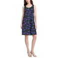 thumbnail image 2 of FORMRS Summer Dress for Women Loose U Neck Sleeveless Midi Beach Sundresses with Pockets, Purple Cartoon Bats Pattern, 2 of 8