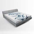 thumbnail image 1 of Ambesonne Teal White Fitted Sheet, Flowers X-Ray Vision, Queen Size, Teal White, 1 of 2