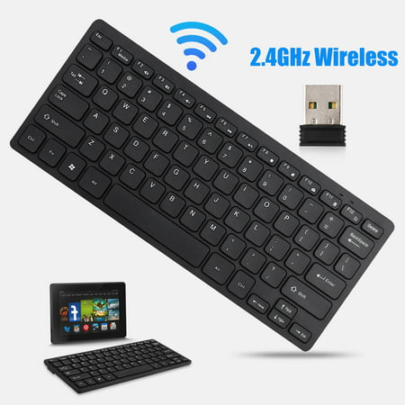 Wireless Keyboard, TSV 2.4Ghz Batteries Power Ultra Slim Light Weight Keyboard Compatible with Laptop Desktop PC Tablet, Windows iOS (Best Lightweight Antivirus Android)