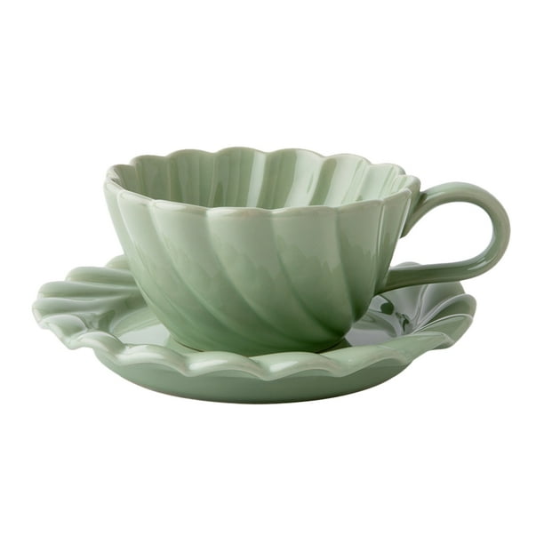 1 juego de taza y platillo de cerámica, taza de café de cerámica, taza de café de cerámica con asa, tazas de café, taza de agua, taza de agua decorativa para fiestas