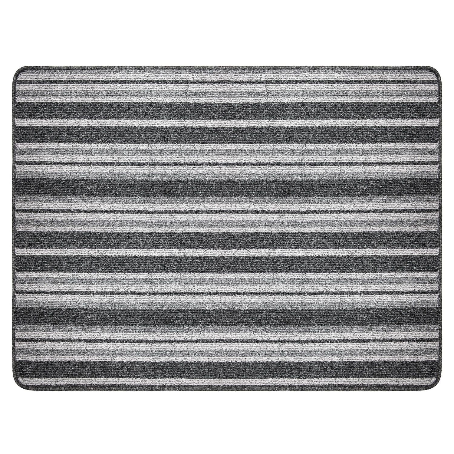 Tapis tufté rayé gris Linden de 2 x 4 pi