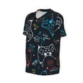 thumbnail image 2 of Balery Joystick Gamepad Baseball Jersey for Men Casual Button Down Shirts Short Sleeve Active Team Sports Uniform-3X-Large, 2 of 9