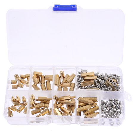 

180pcs/set Brass Hex Column Standoff Screw Nut Assortment Kit with Box