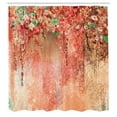 thumbnail image 3 of Ambesonne Flower Shower Curtain, Abstract Blossoms Florets, 69"Wx75"L, Dark Peach, 3 of 4