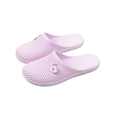

Daeful Women Clogs Beach Bath Slipper Slip On Sandals Indoor Outdoor Non-slip Backless Summer Slides Light Purple 7.5