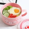 thumbnail image 2 of Qeeadeea Japanese Instant Noodle Bowl, Ceramic Soup Bowl With Lid and Handle, Ramen bowl, 2 of 7