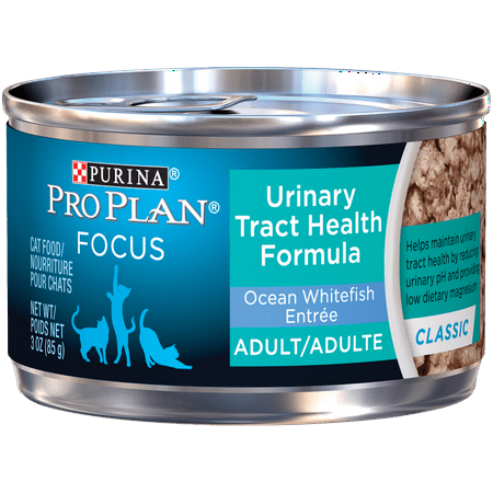 Cat Food For Urinary Health Purina Pro Plan Urinary Tract Health Pate Wet Cat Food, FOCUS Urinary Tract Health Formula Ocean Whitefish Entree - (24) 3 oz. Pull-Top Cans ()