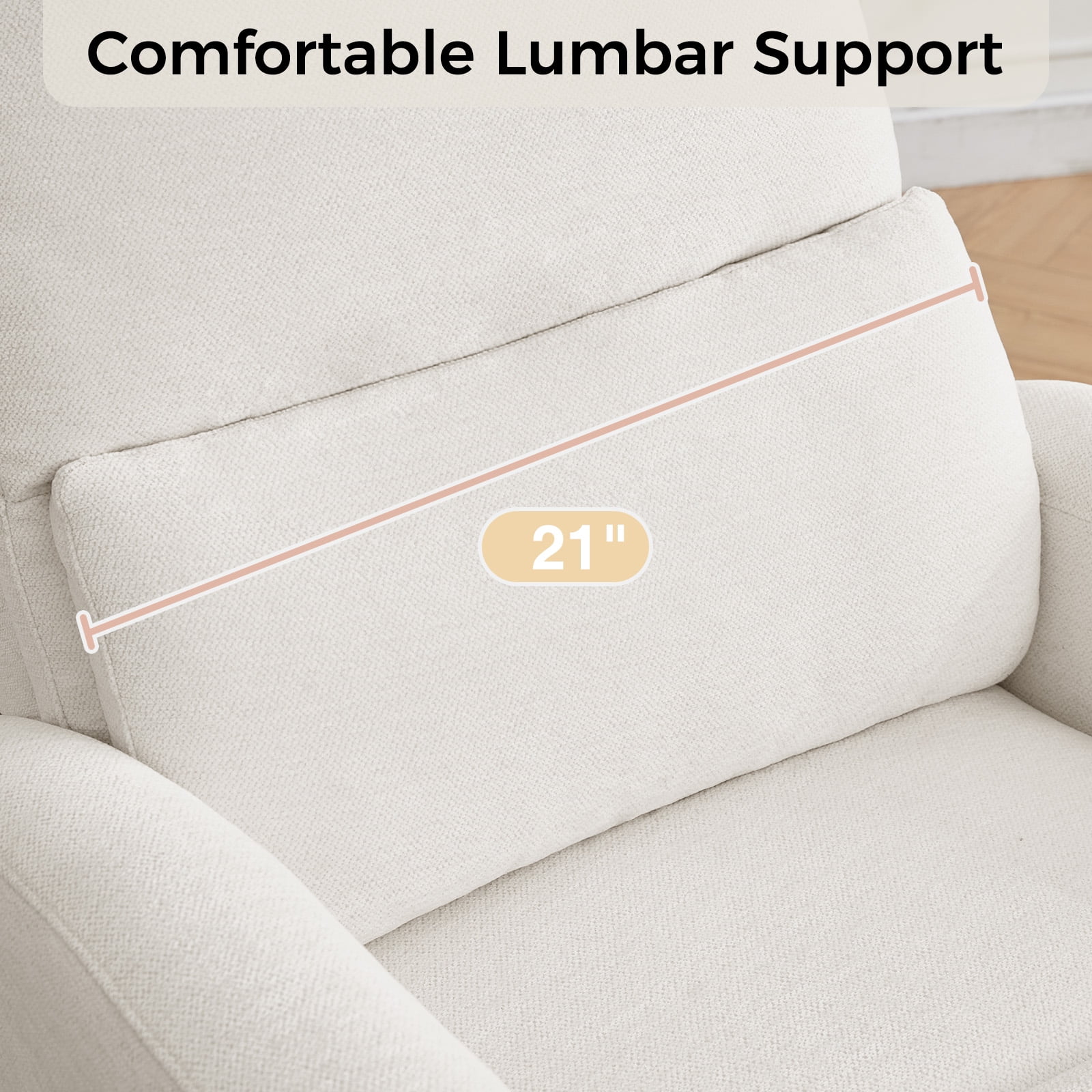 Aemeios Power Recliner Swivel Rocker Glider Chair Chenille Nursery Recliner, White