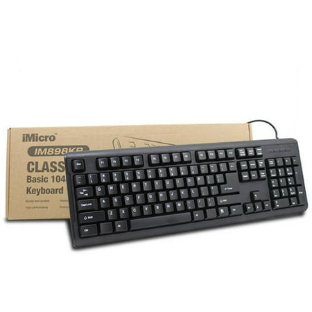 iMicro USB Basic 104-Key English Keyboard, Black