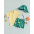 thumbnail image 3 of Nygoyerh Toddler Boys Rash Guard Set Swimsuit Suit Short Sleeve Tops + Turtle Print Swim Trunks + Swim Cap 3PCS Bathing Suit Infant Clothing 0M 3M 6M 9M 12M 18M 2T 3T, 3 of 7