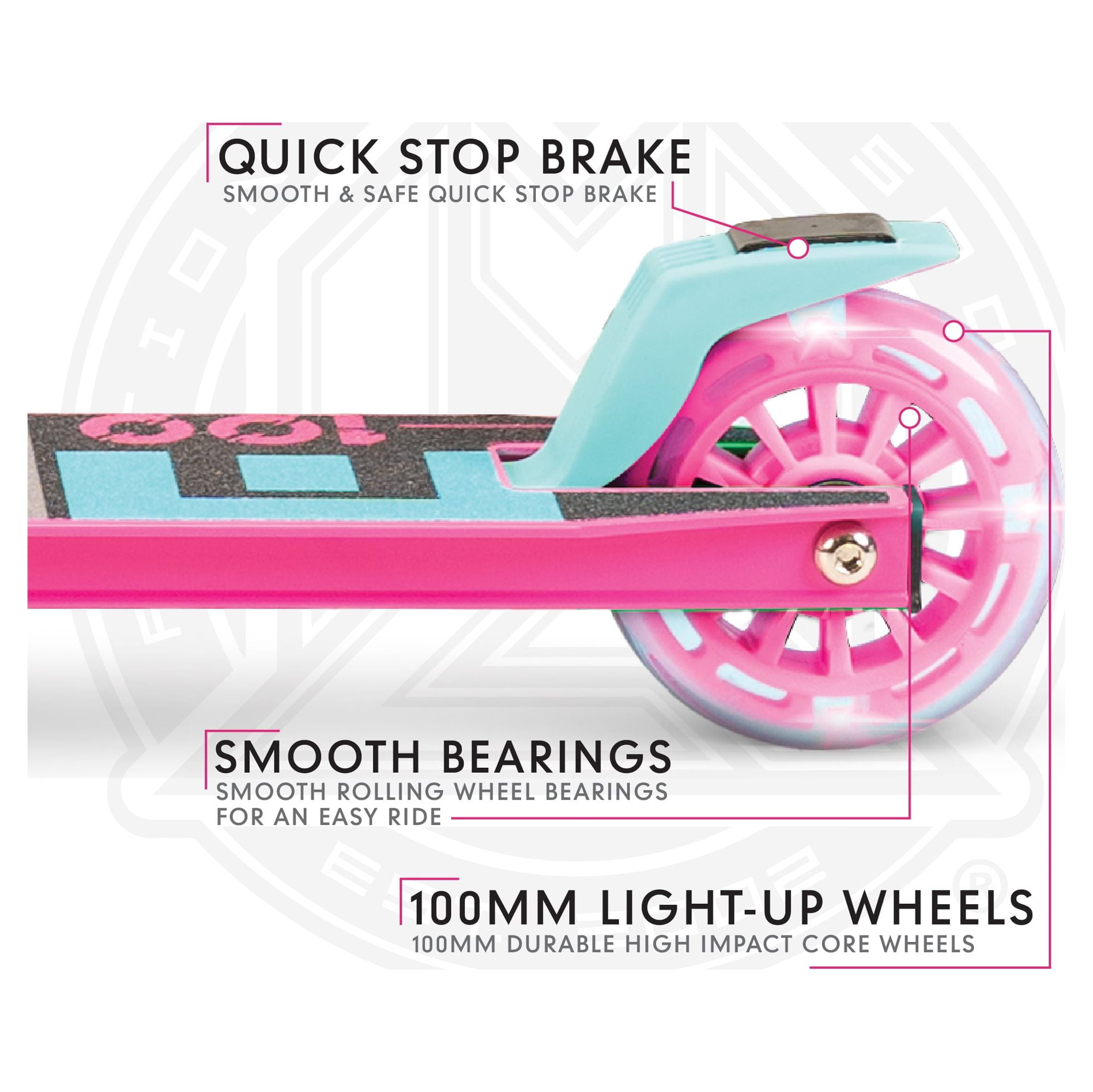 Madd Gear Rize 100 Light-Up Scooter - Pink Teal