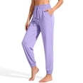 thumbnail image 5 of Women's Lightweight Quick Dry Jogger Pants 2026 Summer Stretch Elastic Waist Breathable Outdoor Athletic Lounge Trousers with Pockets Purple L, 5 of 7