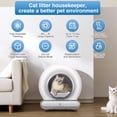 thumbnail image 3 of Self-Cleaning Cat Litter Box with APP Control and Health Monitoring, Quiet Automatic Cleaning, Anti-Pinch Safety Sensors, Odor Control, Large Capacity for Multiple Cats, White, 3 of 8