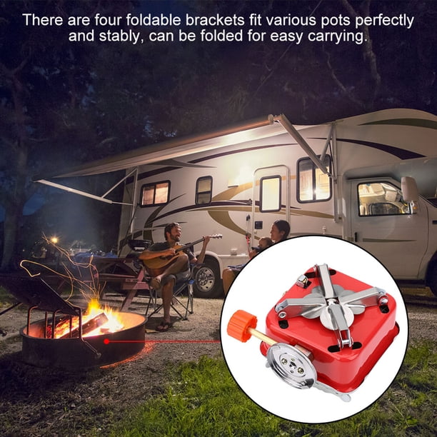 Mini Quemador Portátil De Estufa De Gas Para Acampar, Plegable, De Metal, Para Exteriores, Diseño Duradero Y Resistente Al Calor Para Un Fácil Llenado De Gas