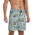 thumbnail image 2 of Kdxio Pirate Adventure Map Print Mens Sleep Shorts Bottoms Soft Comfy Pajama Wear Pants with Drawstring Pockets, 2 of 7