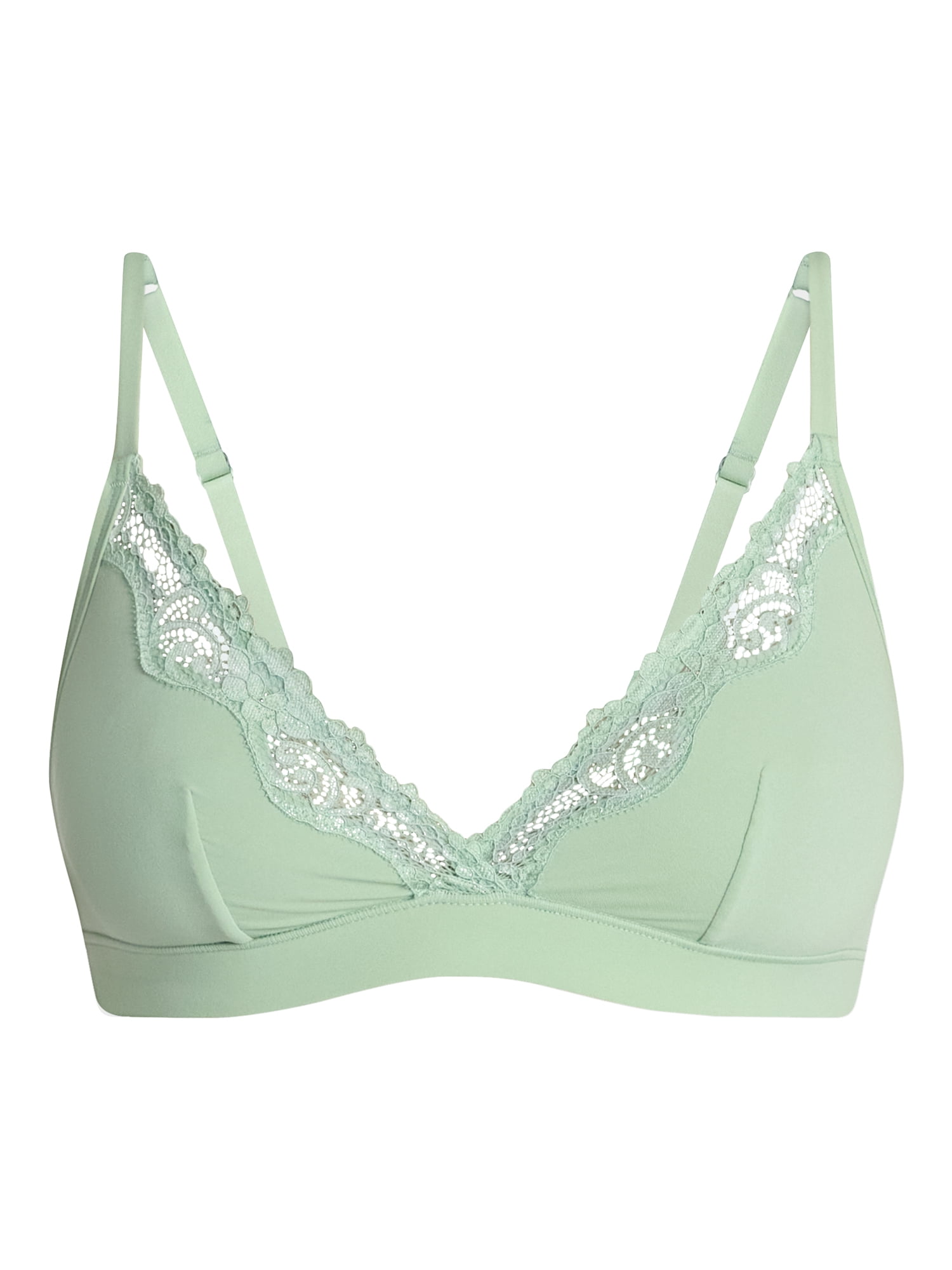 No Boundaries Fit Stretch Triangle Bralette with Lace, Women's XS-3XL