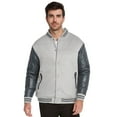 thumbnail image 1 of 9 Crowns Essentials Men's Snap-Close Letterman Varsity Jacket (Htr Gray/Char, X-Large), 1 of 3