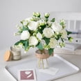 thumbnail image 5 of paquetes de flores artificiales de peonía, flores blancas, ramos de peonía de seda para centros de mesa de bodas, arreglos florales, decoración del hogar y la cocina，blanco, 5 of 5