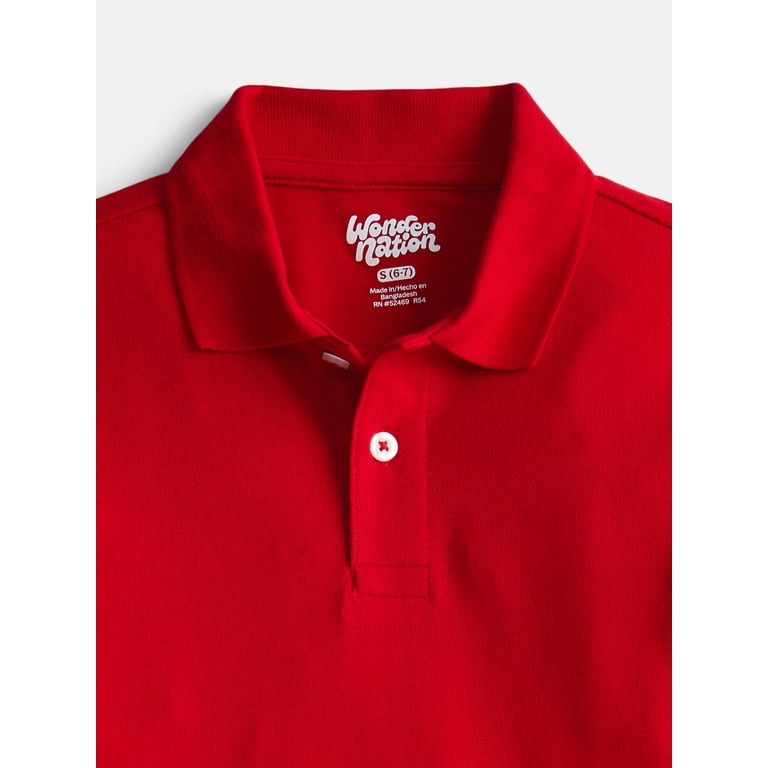 Wonder Nation Boys School Uniform Pique Polo, 2-Pack photo 3