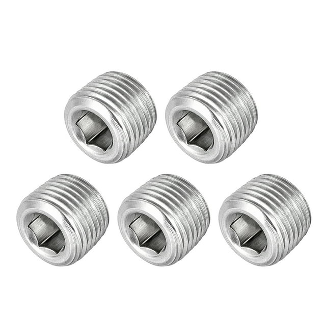 Enchufe hexagonal avellanado - Conector de tubo de acero inoxidable 1/8NPT con rosca macho, adaptador de tubo, 5 piezas