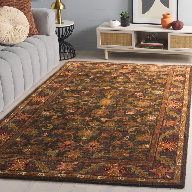 SAFAVIEH Antiquity AT52K Handmade Wool Rug in Green / Gold