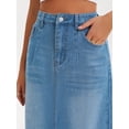 thumbnail image 5 of DARING DIVA Women's Denim Split Back Pockets Pencil Midi Jean Skirts Small Light Blue, 5 of 7