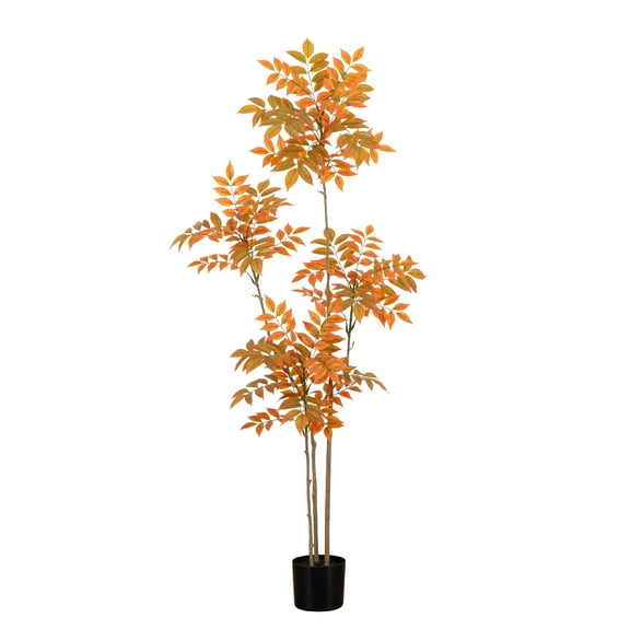 Nearly Natural 5ft. Autumn Minimalist Sumac Artificial Fall Tree