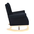 thumbnail image 4 of High Back Rocking Chair, Velvet Accent Chair for Nursery, Upholstered Nursery Chair, Glider Rocking Armchair with Padded Cushion, Wingback Sofa Chair for Living Room Bedroom Home Office, Black, 4 of 7