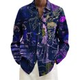 thumbnail image 1 of Camisas Para Hombre Manga Corta Ropa de estilo informal para hombre, camiseta de manga larga con estampado de moda de Halloween, camiseta de primavera y otoño para hombre (Purple, XXL), 1 of 5