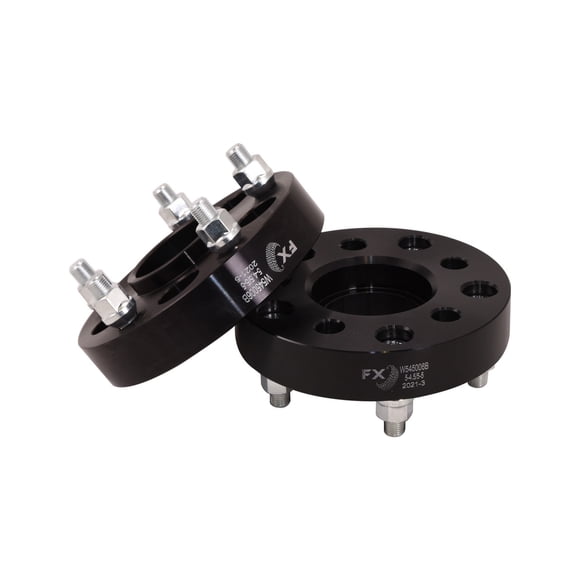 FX Wheels Wheel Adapter W545006B FX Wheel Adapter; 1/2 x 20 Thread Size Studs; 1-1/4 Inch Thickness; Black; Aluminum 6061-T6; 10 Set Of Bolts And Nuts; Hub Centric