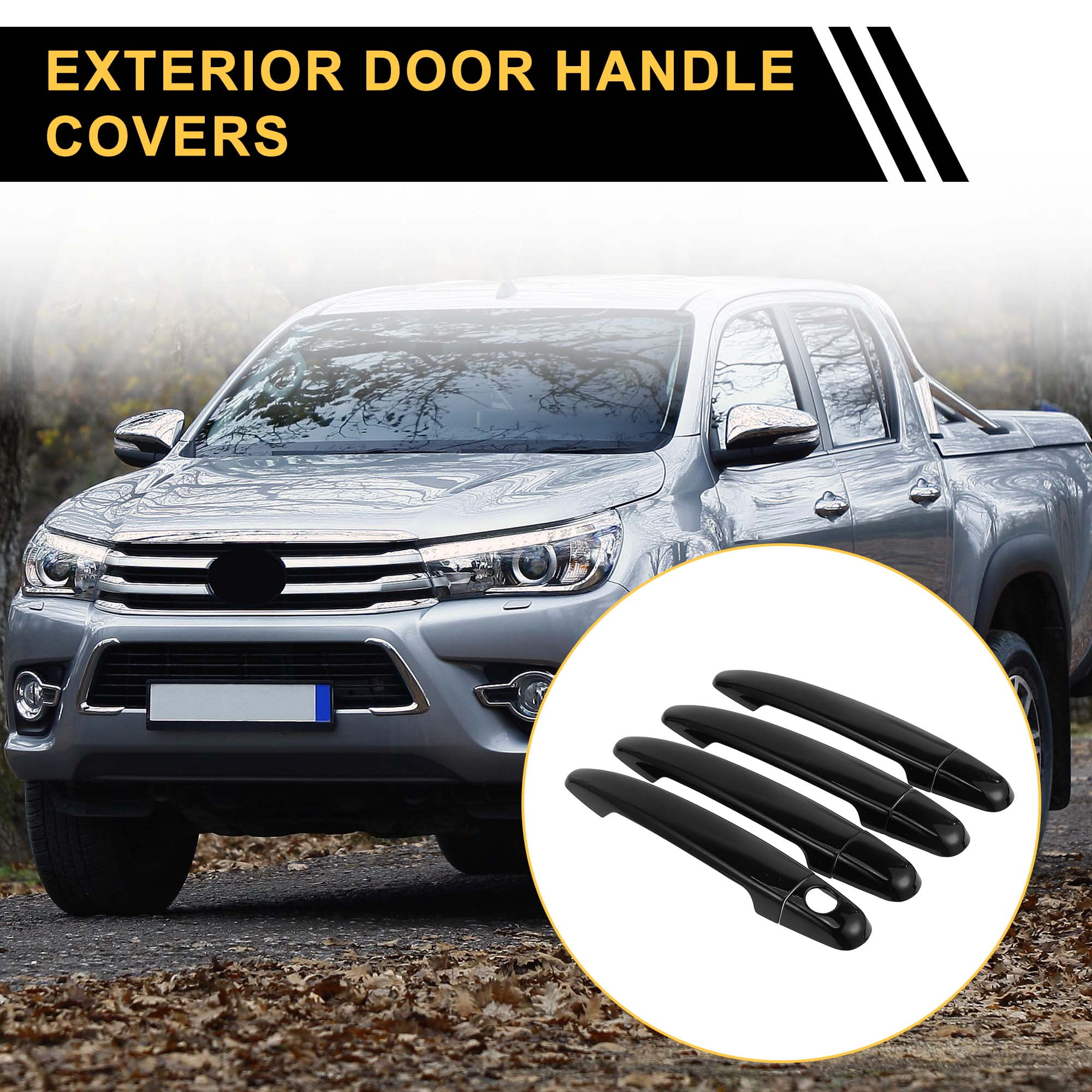 Unique Bargains 4pcs Exterior Door Handle Cover for Toyota 4Runner 2003-2010 Black