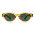 thumbnail image 3 of Polarized Cat Eye Thick Horn Rim Retro Hipster Vintage Vibe Sunglasses Orange Tortoise - Green, 3 of 8