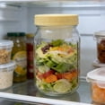 thumbnail image 6 of Glass Salad Jar, Salad Container with Lid, Three Compartment Salad Storage Jar with Dressing Cup, Airtight Leak Proof Portable Meal Prep Container, 6 of 6