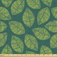 thumbnail image 2 of Ambesonne Botanical Fabric by the Yard Upholstery, Tropical Tree Spring Art, 1 Yard, Yellow Green Dark Teal, 2 of 5