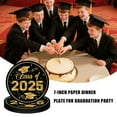 thumbnail image 4 of Grad Plates and Napkins Party Supplies Graduation Party Supplies Congrats Grad Plates and Napkins 2025 Graduation Party Supplies, Black and Gold Disposable Paper Plates, Napkins 24 PC, 4 of 4