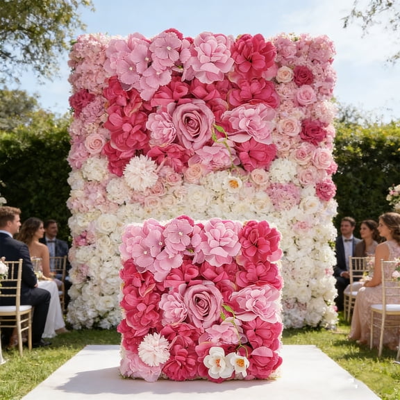 Premium Artificial Floral Wall Panels, Decorative Flower Backdrop for Mothers Day Gifts, Wedding, Events and Celebrations, Versatile Wall Decor for Home, Garden, Patio and Outdoor Venue, 12.99in