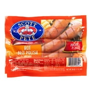 Scott Pete Hot Beef Polish Sausage, 20 oz, Six-Count, Packaged in Plastic
