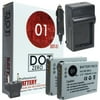 2x DOT-01 Brand 1500 mAh Replacement Canon NB-5L Batteries and Charger for Canon SD700 IS Digital Camera and Canon NB5L