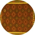 thumbnail image 1 of Ahgly Company Indoor Round Southwestern Yellow Country Area Rugs, 4' Round, 1 of 4