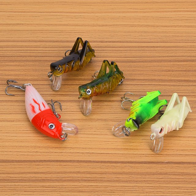 Cebos de Se?uelos de pesca artificiales ANGGREK 5 uds Cebo de pesca de Saltamontes 3,8g
