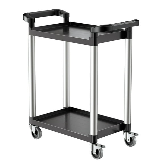FGYRYK Heavy Duty Utility Cart 2-Tier Service Cart with Wheels, 300 lbs Capacity, Mobile Storage Organizer for Home and Office