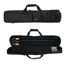GSE Games & Sports Expert 3x4 Soft Nylon Billiard Pool Cue Case. Waterproof Billiard Pool Cue Stick Carrying Bag, Holds 3 Butts and 4 Shafts - Black