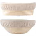 thumbnail image 3 of Cesta para Fermentación de Pan Banneton: Cesta Ovalada de 25 cm y Redonda de 23 cm, Ideal para Panes de Masa Madre Artesanales y Cuenco para Obtener Panes Perfectos., 3 of 8
