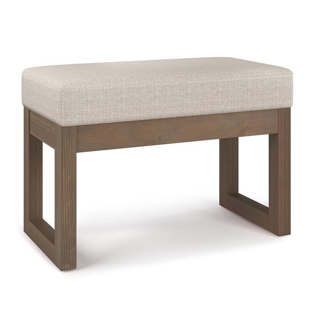 Pemberly Row Banc d'Entrée Petit en Tweed de 26 Pouces de Large en Platine