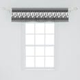 thumbnail image 2 of Ambesonne Aztec Valance Pack of 2, Trippy Moon Feather Pattern, 54"X12", Black and White, 2 of 4