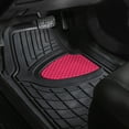 thumbnail image 3 of FH Group Rubber Non-Slip Pink Car Floor Mats, Universal Fit 4pc Full Set with Air Freshener, 3 of 9