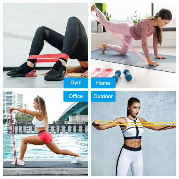 Unique Bargains Resistance Bands 6.8 Ft Pull Up Assist Bands for Gym Yellow