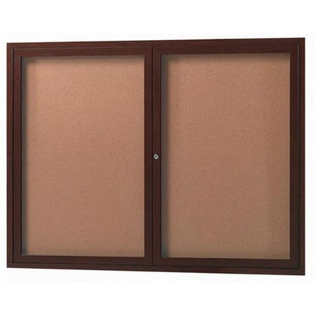 Aarco Products WBC3648RC Enclosed Bulletin Board - Walnut